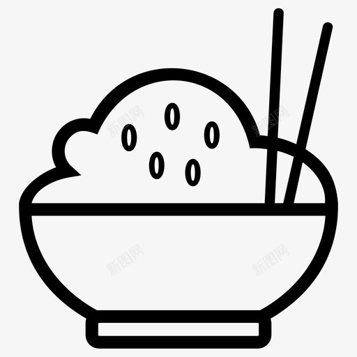 米饭碗一碗饭图标svg_新图网 https://ixintu.com 一碗饭 碗 米饭 食物 饭碗