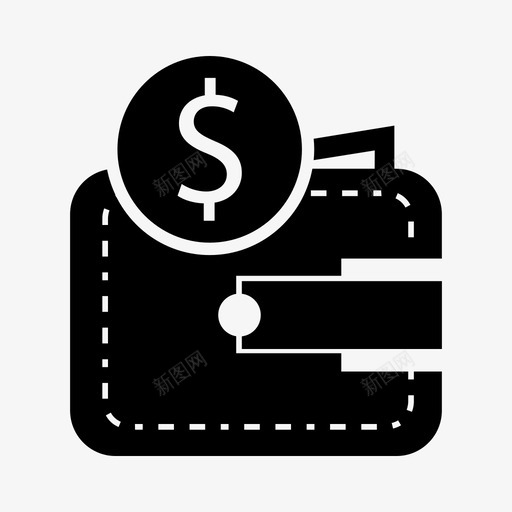 钱包货币美元图标svg_新图网 https://ixintu.com 家居用品 美元 货币 金融 钱 钱包