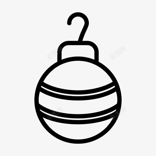 圣诞球假日装饰品图标svg_新图网 https://ixintu.com 假日 圣诞快乐 圣诞球 装饰品