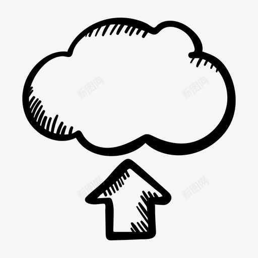 上传icloud箭头云存储图标svg_新图网 https://ixintu.com 上传icloud 云存储 箭头