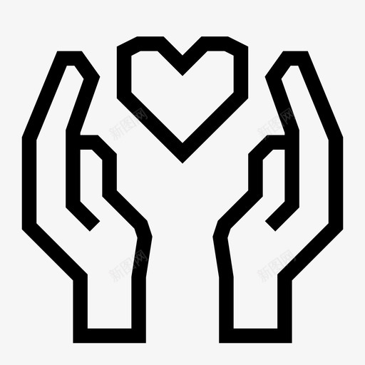 手心关心手指图标svg_新图网 https://ixintu.com 两个 关心 手心 手指