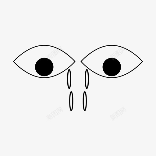 哭伤心泪图标svg_新图网 https://ixintu.com 伤心 哭 泪
