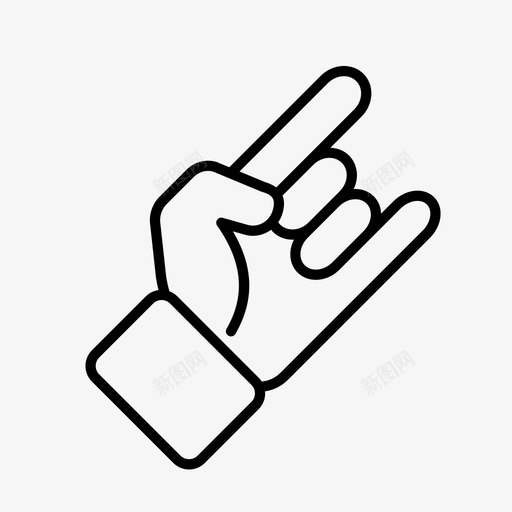 角手势手图标svg_新图网 https://ixintu.com 手 手势 摇滚 角 重 音乐