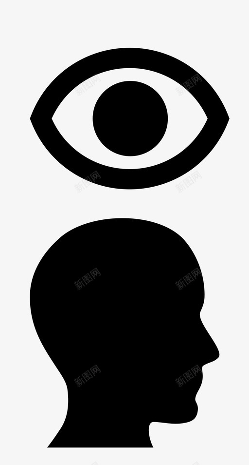 头上的眼睛人思考图标svg_新图网 https://ixintu.com 人 头上的眼睛 思考 警惕