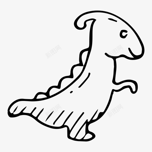 恐龙古代动物图标svg_新图网 https://ixintu.com 副龙 动物 古代 可爱的恐龙涂鸦 恐龙