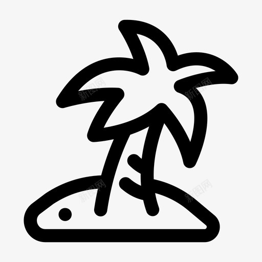 岛上棕榈树沙滩图标svg_新图网 https://ixintu.com 岛上 旅游 棕榈树 沙滩 生活图标轮廓浓密