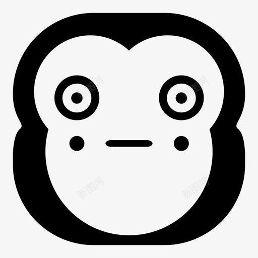 害羞的猴子黑猩猩表情符号图标svg_新图网 https://ixintu.com 哈娜表情符号猴子版 害羞的猴子 表情符号 黑猩猩