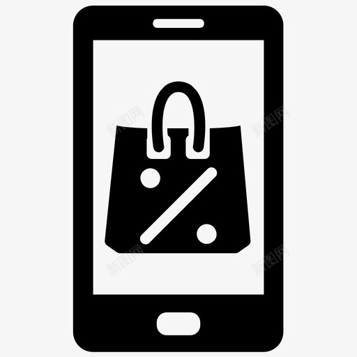 移动购物折扣优惠图标svg_新图网 https://ixintu.com 优惠 折扣 电子商务和搜索引擎优化 移动购物