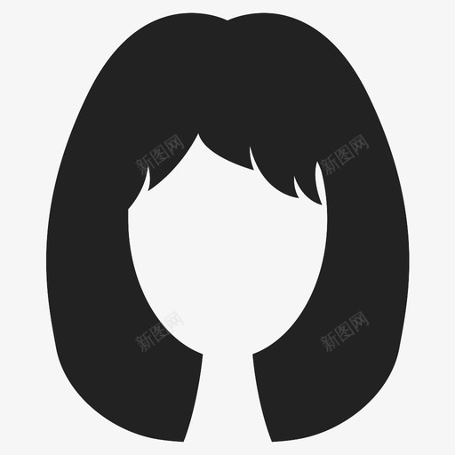 长头发的女人女人长头发图标svg_新图网 https://ixintu.com 人 女人 长头发 长头发的女人