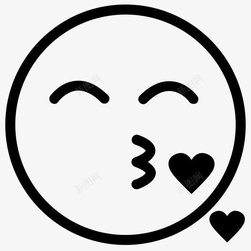 吻吹吻心图标svg_新图网 https://ixintu.com 吹吻 吻 吻表情 微笑 心 爱