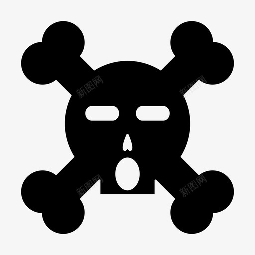 骷髅表情快乐罗杰图标svg_新图网 https://ixintu.com 快乐罗杰 表情 震惊 骷髅
