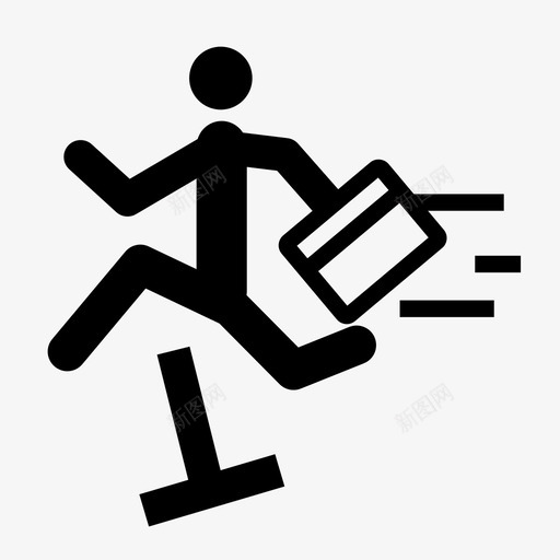 跑去上班商人跨栏图标svg_新图网 https://ixintu.com 上班 催人 商人 赶 跑去上班 跨栏