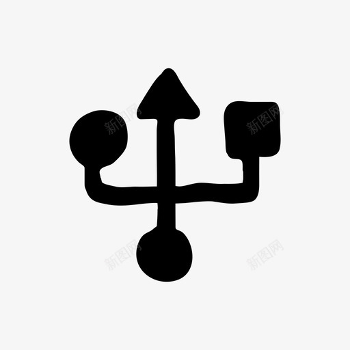 usb涂鸦手绘图标svg_新图网 https://ixintu.com usb 手绘 手绘材料设计图标 涂鸦