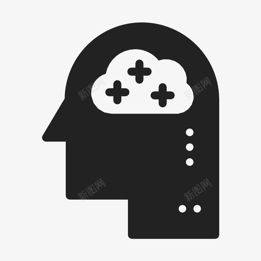 积极思考业务云图标svg_新图网 https://ixintu.com 业务 云 头脑 积极思考