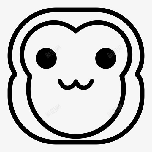 猫嘴猴猫嘴黑猩猩图标svg_新图网 https://ixintu.com 哈娜表情猴版 猫嘴 猫嘴猴 表情符号 黑猩猩