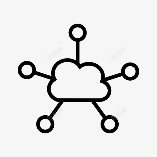 云网络云客户端云计算图标svg_新图网 https://ixintu.com 云存储 云客户端 云网络 云计算 服务提供商 物联网 网络服务器