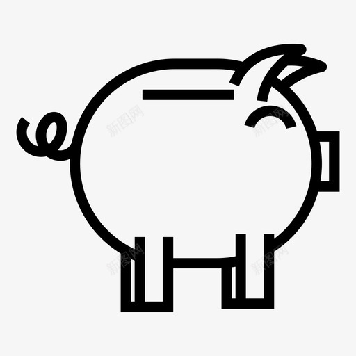 银行钱猪图标svg_新图网 https://ixintu.com 猪 钱 银行