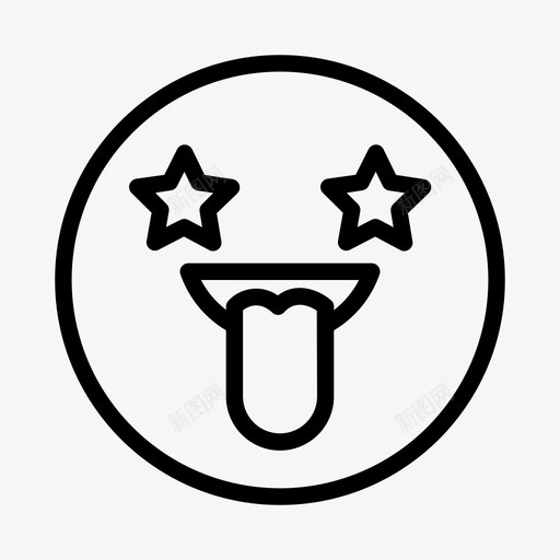 表情符号快乐大笑图标svg_新图网 https://ixintu.com 吐舌头 大笑 快乐 星星 表情2 表情符号