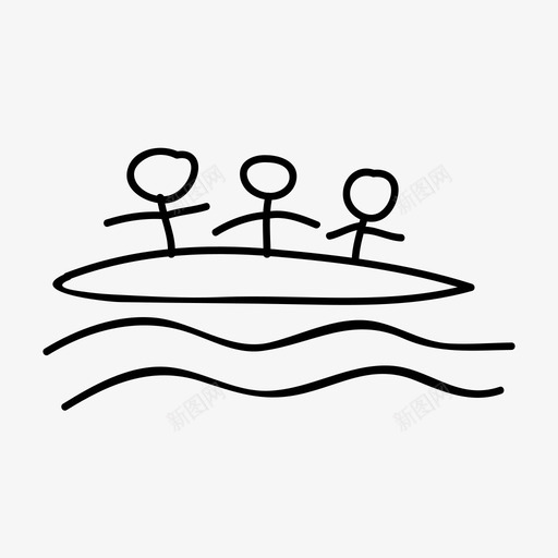 香蕉船骑马航海图标svg_新图网 https://ixintu.com 航海 运动 香蕉船 骑马