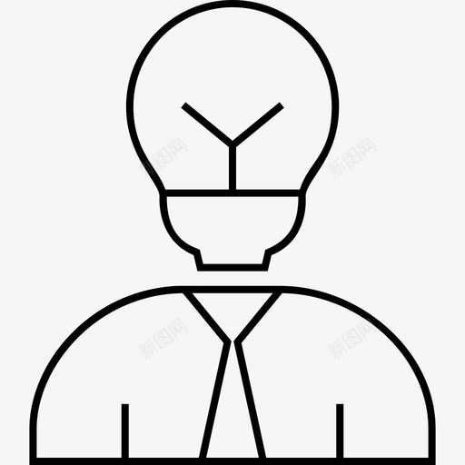 点子头灯泡聪明图标svg_新图网 https://ixintu.com 灯泡 点子头 生意细线 男人 聪明