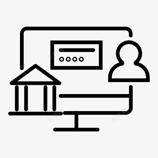 网上银行银行网站网上服务图标svg_新图网 https://ixintu.com 用户帐户 网上交易 网上服务 网上银行 银行网站
