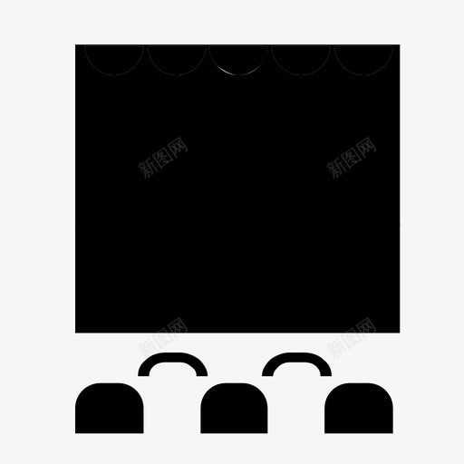 剧院建筑物电影院图标svg_新图网 https://ixintu.com 剧院 娱乐 建筑物 电影院 窗帘