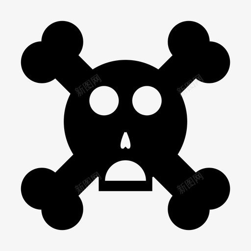 骷髅表情快乐罗杰图标svg_新图网 https://ixintu.com 快乐罗杰 表情 震惊 骷髅