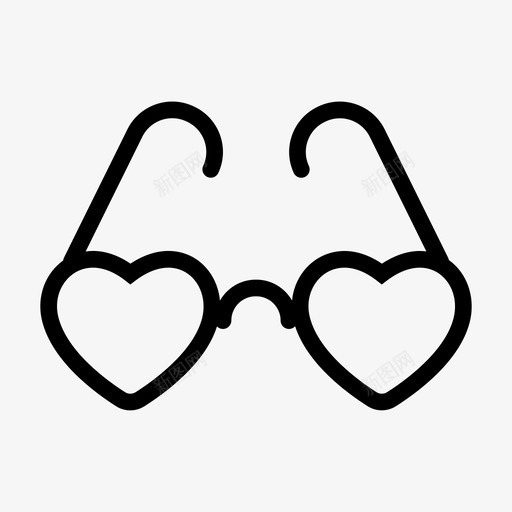 心形眼镜心形爱情图标svg_新图网 https://ixintu.com 婚礼 心形 心形眼镜 情人节 爱情