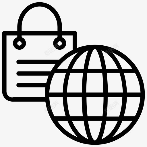 全球购物电子商务eshop图标svg_新图网 https://ixintu.com eshop 全球营销 全球购物 在线购物 电子商务 项目管理线图标