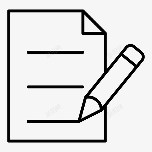 协议业务合同图标svg_新图网 https://ixintu.com 业务 交易 协议 合同 报告和分析细线 文档