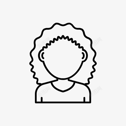 女人化身卷发图标svg_新图网 https://ixintu.com 个人资料 化身 卷发 女人 用户
