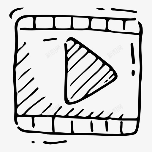 多媒体播放视频图标svg_新图网 https://ixintu.com 多媒体 搜索引擎优化涂鸦 播放 视频