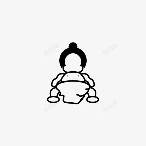 相扑宝宝胖子拳击手图标svg_新图网 https://ixintu.com 拳击手 摔跤手 日本人 相扑宝宝 相扑手 胖子