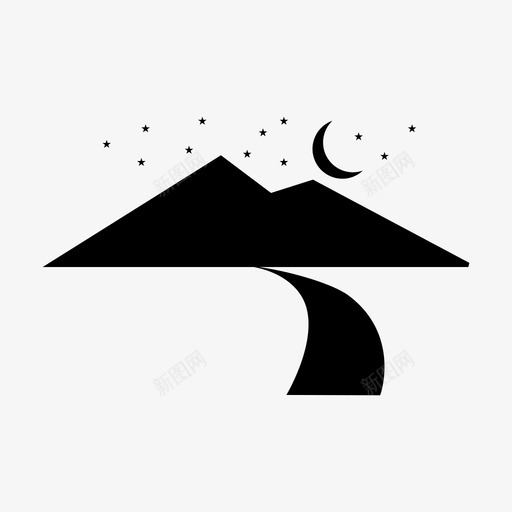 山冒险山脉图标svg_新图网 https://ixintu.com 冒险 夜晚 山 山脉