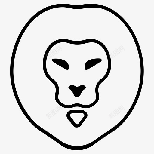 狮子脸动物猫图标svg_新图网 https://ixintu.com 动物 国王 狮子脸 猫