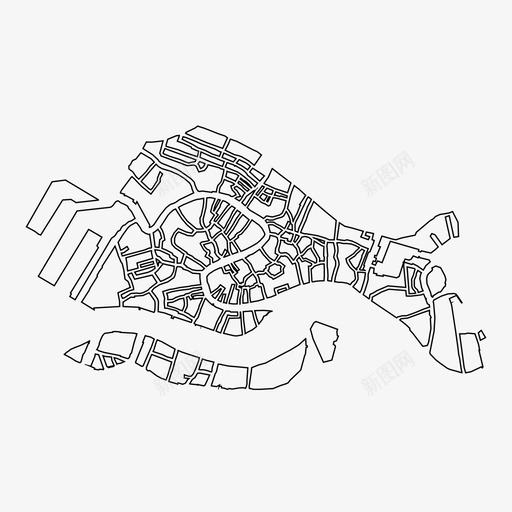 威尼斯地图城市意大利图标svg_新图网 https://ixintu.com 城市 威尼斯地图 意大利 轮廓