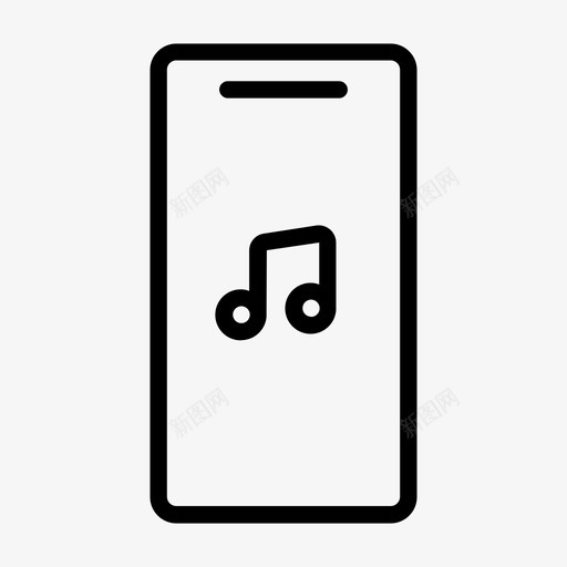 手机音乐手机播放器图标svg_新图网 https://ixintu.com 声音 手机 手机音乐 播放器 电话 音乐和声音