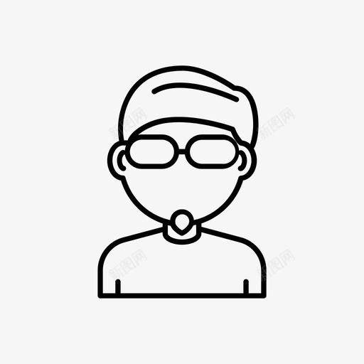 年轻男性化身胡须图标svg_新图网 https://ixintu.com 化身 年轻男性 用户 眼镜 胡须