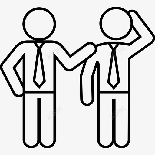 安慰伙伴悲伤图标svg_新图网 https://ixintu.com 业务细线 伙伴 安慰 悲伤 肩膀