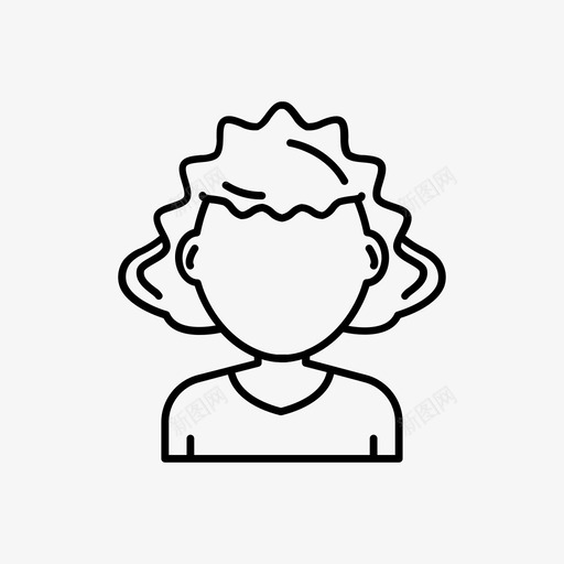 卷发女人化身女士图标svg_新图网 https://ixintu.com 化身 卷发女人 女士 用户