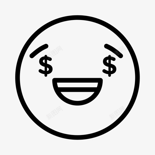 快乐金钱表情符号美元表情符号图标svg_新图网 https://ixintu.com 快乐金钱表情符号 笑 美元 表情符号 表情脸