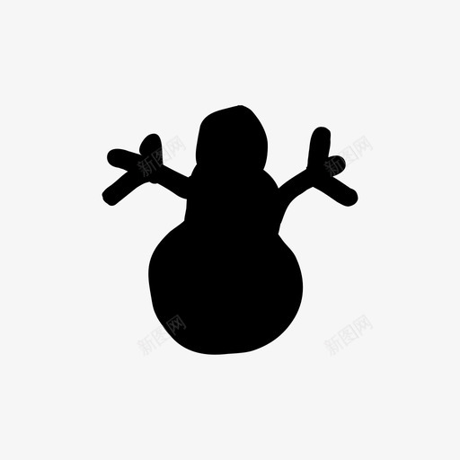 雪人涂鸦手绘图标svg_新图网 https://ixintu.com 手绘 手绘材料设计图标 涂鸦 雪人