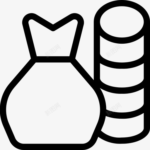 有钱生意包硬币图标svg_新图网 https://ixintu.com 包 有钱生意 生意24px大纲 硬币 钱
