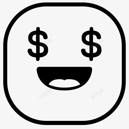 金钱美元表情符号图标svg_新图网 https://ixintu.com 笑脸 美元 表情符号 金钱 韩娜表情图标包