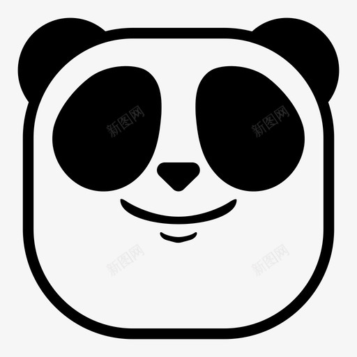 熊猫微笑表情情感图标svg_新图网 https://ixintu.com 不只是在编辑期间 情感 熊猫微笑 表情
