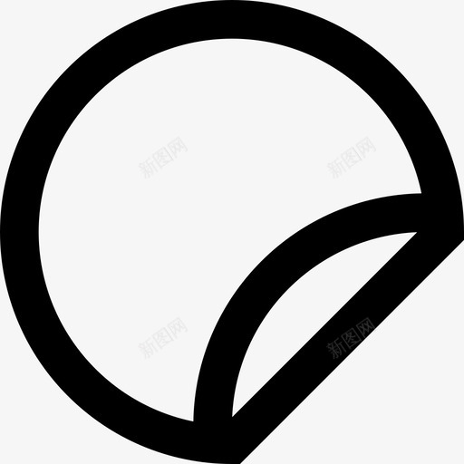 圆形折叠边缘商品图标svg_新图网 https://ixintu.com 商品 圆形折叠 方形 纸张 贴纸 边缘