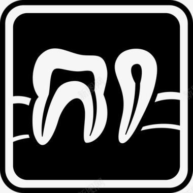 牙科x光神经射线照片图标图标