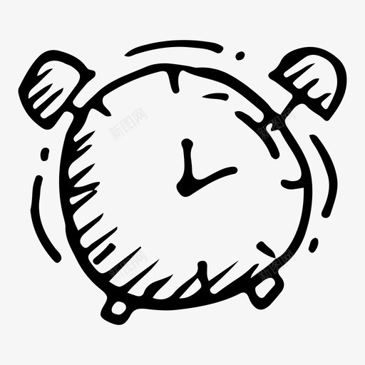 闹钟涂鸦教育图标svg_新图网 https://ixintu.com 涂鸦教育 闹钟