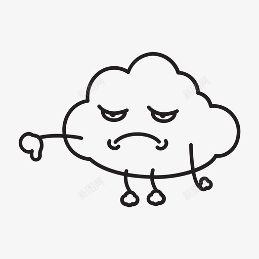 乌云情绪悲伤图标svg_新图网 https://ixintu.com 不开心 乌云 云彩情绪手绘 悲伤 情绪