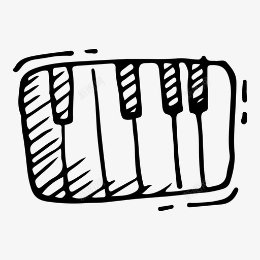 钢琴音乐钢琴键图标svg_新图网 https://ixintu.com 涂鸦教育 钢琴 钢琴键 音乐